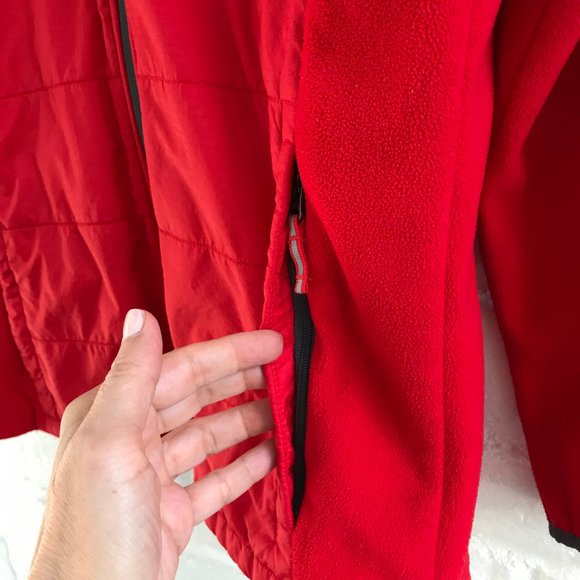 Columbia Full Zip Jacket Hoodie Youth Large Girl Boy 14 16 Red Fleece Zip Pocket - Picture 6 of 7